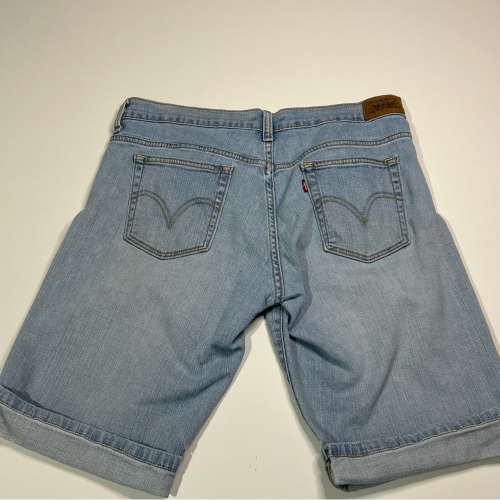 Levi’s 515 Jeans Shorts Women’s 10 Blue Cotton Outdoor Stretch Roll Up Vintaged - Picture 4 of 14